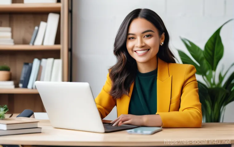 소셜미디어마케팅으로 수익화하는 방법 - **Prompt:** A dynamic, diverse female digital entrepreneur in her late 20s, with a warm and approach...