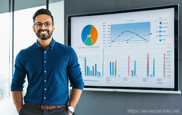 소셜미디어마케팅으로 수익화하는 방법 - **Prompt:** A focused, diverse male digital content creator in his early 30s is immersed in a multi-...