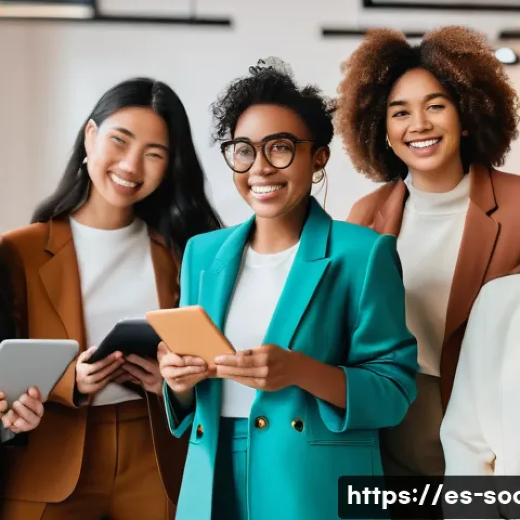 소셜미디어 캠페인 성공 전략 - **Prompt:** A young, vibrant female influencer, dressed in a stylish yet modest oversized blazer and...